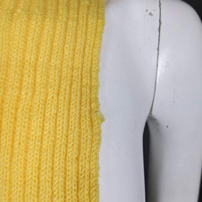 1970s Yellow Handknitted Polo Neck Dickie | One Size