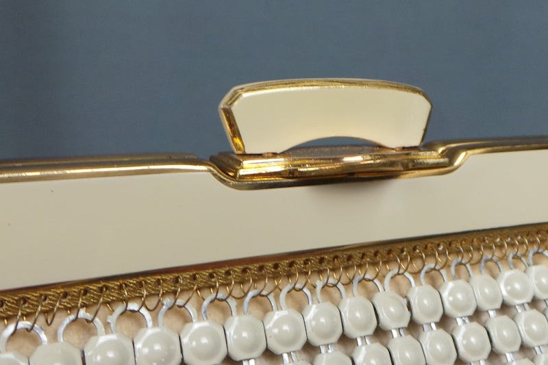 1960s Cream Metallic Mesh Bag | Oroton