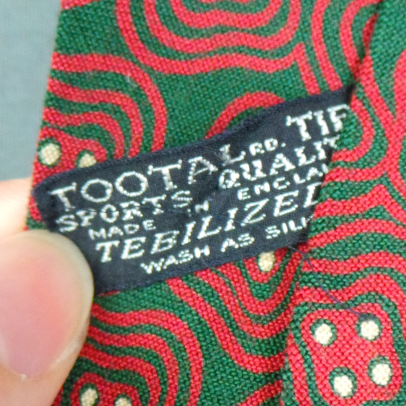 1940s Red Green Tootal Swirl Tie