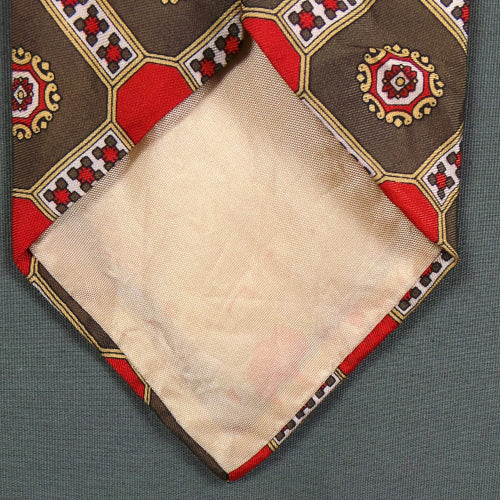1970s Brown and Red Wide Tie | Austin Reed