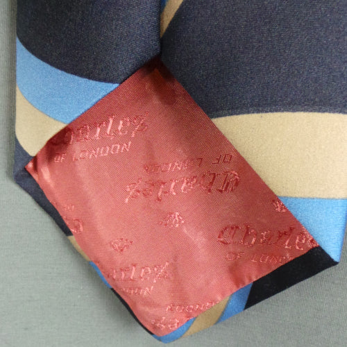 1970s Blue Paisley Swirl Wide Tie | Charles of London
