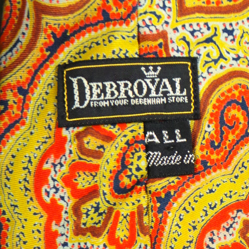 1960s Acid Yellow Paisley Silk Tie