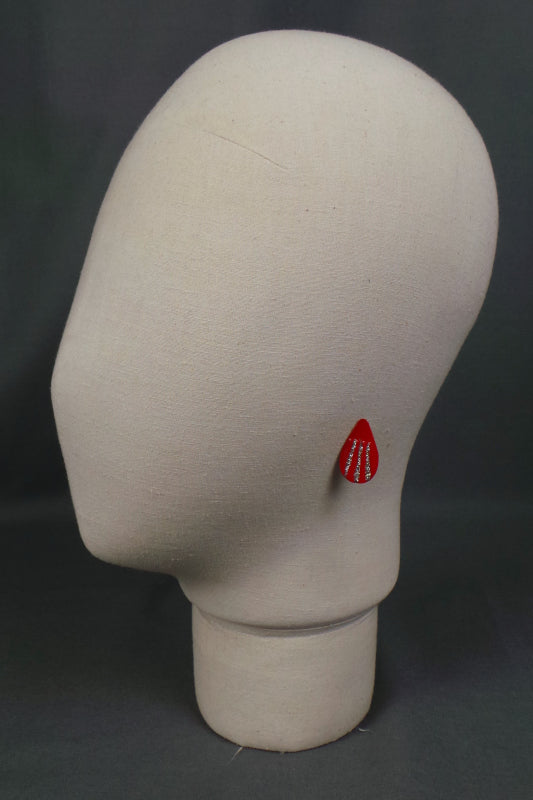 1980s Teardrop Glitter Vintage Stud Earrings