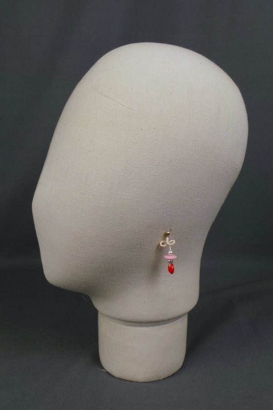 1980s Beaded Squiggle Stud Earrings