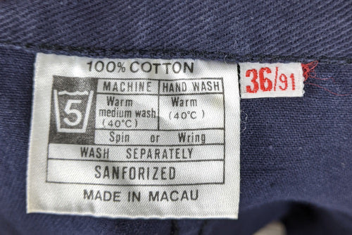 1960s Dark Blue Cotton Utility Dungarees | XL