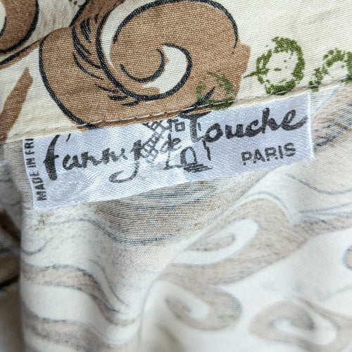 1980s Cherub Print Tan Blouse | Fanny De Louche | M
