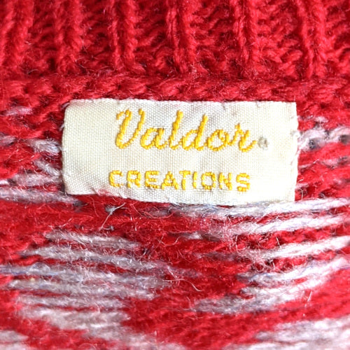 1980s Red Swirl Jumper | Valdor | 4XL