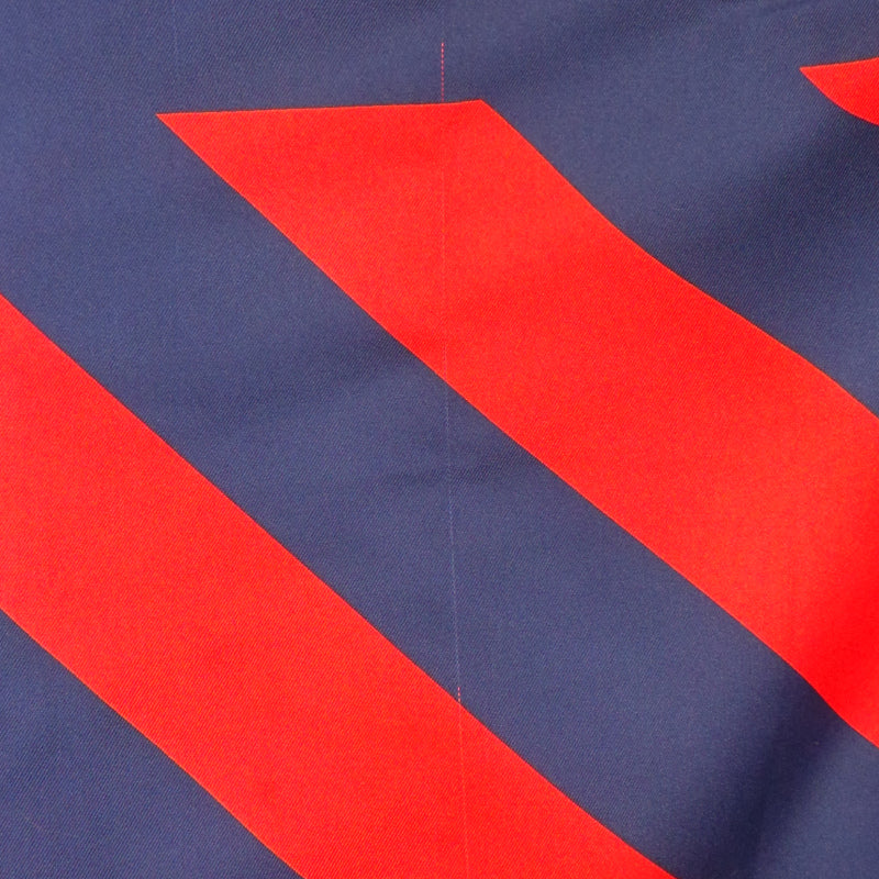 1980s Red and Navy Blue Striped Large Scarf