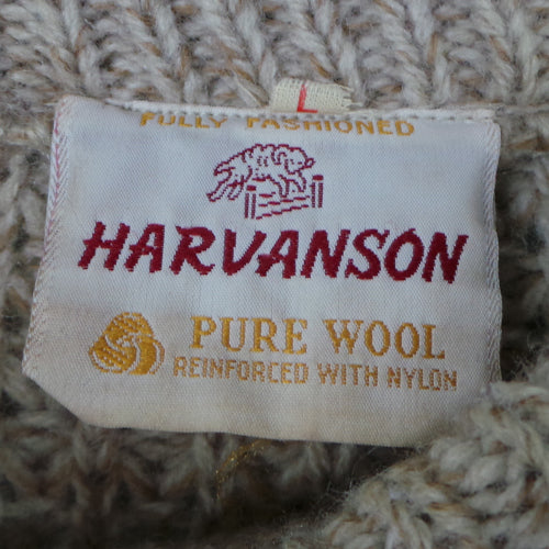1960s Tan Fisherman's Chunky Knit Jumper | Harvanson | 2XL