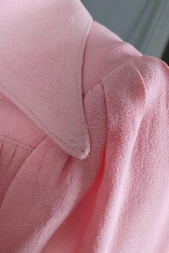 1970s Ossie Clark Pink Moss Crepe Dress | Radley | S