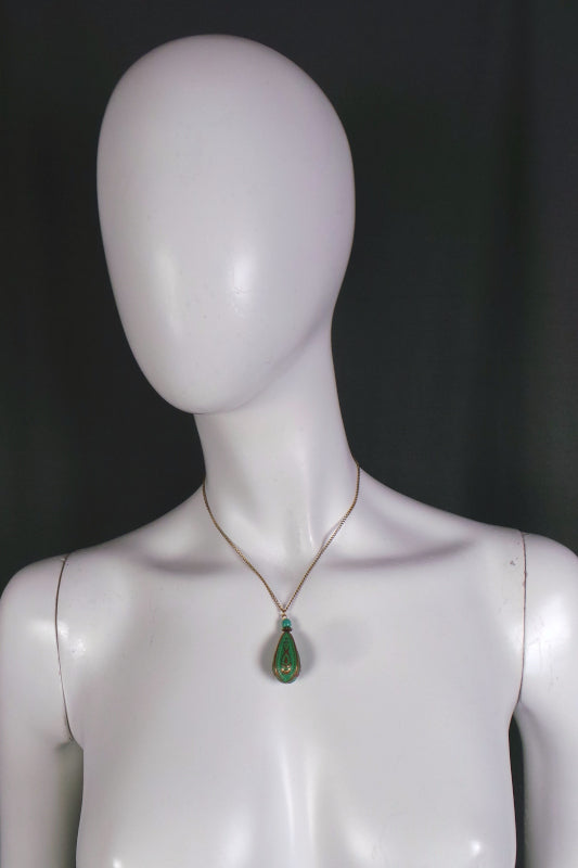 1970s Turquoise and Copper Drop Vintage Pendant