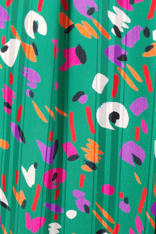 1980s Green Stripe Geo Shirt Dress | 4XL