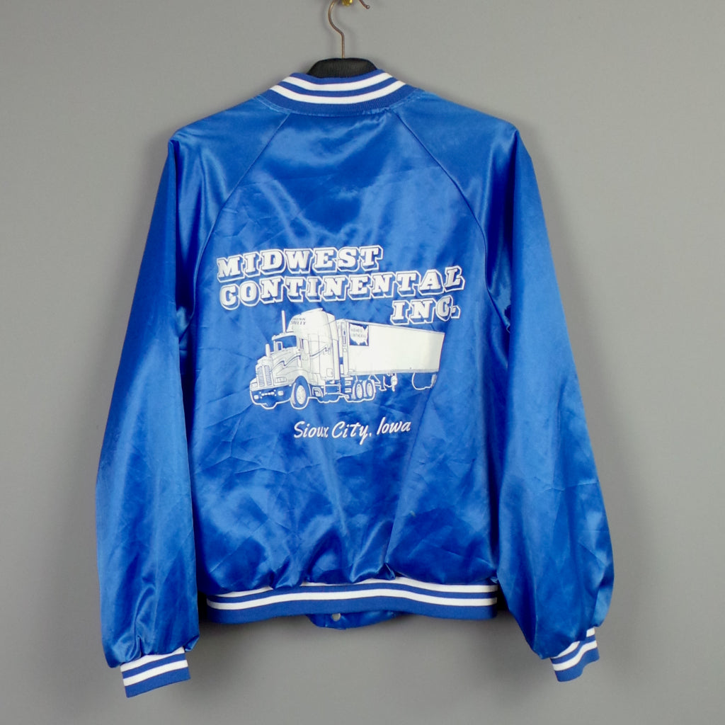 1980s Blue American Trucker Vintage Bomber