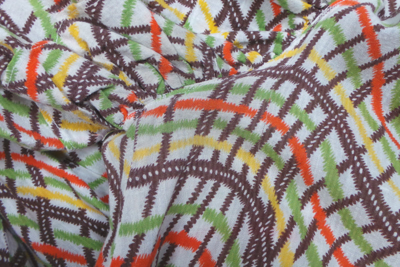 1930s Frill Sleeve Orange Loose Dress | S