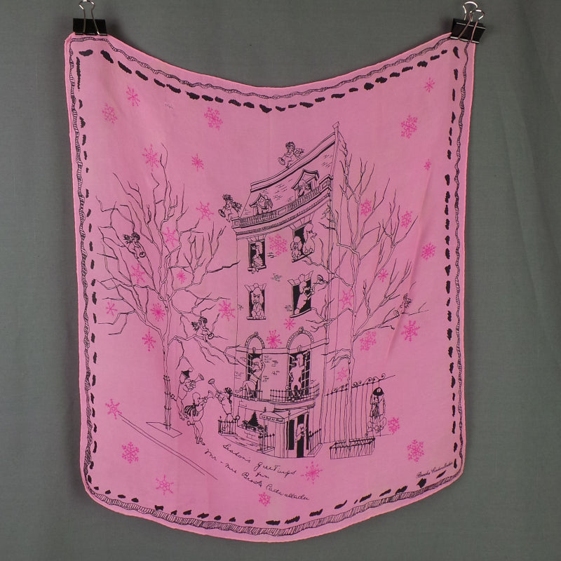 1950s Rare Christmas Poodles Silk Vintage Scarf | Brooke Cadwallader