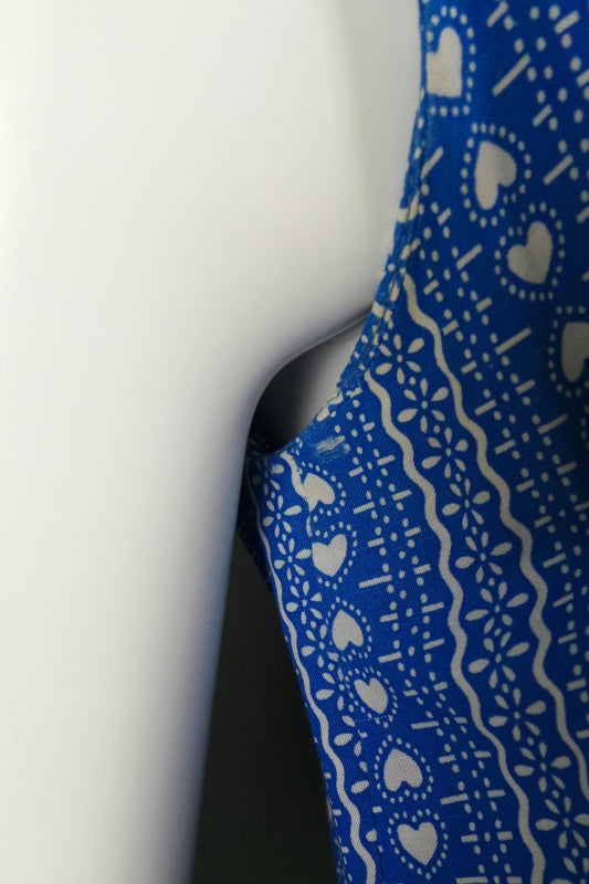 1950s Blue Swiss Heart Print Dress | Magg | XS