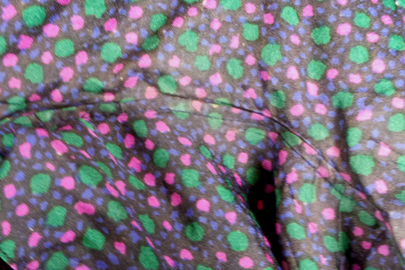 1950s Pink Green Spot Double Breasted Dress | ILGWU | L