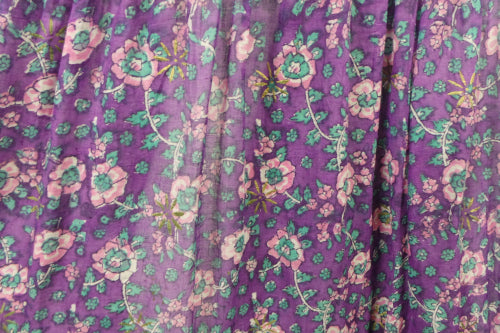 1970s Adini Indian Cotton Purple Kaftan Dress | M