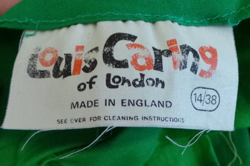 1970s Green and Yellow Block Colour Dress | Louis Caring | XS