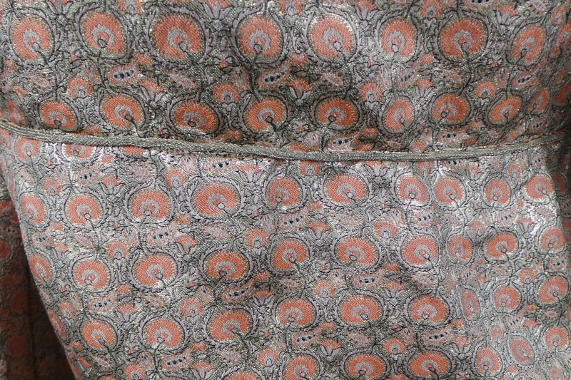 1930s Peach Brocade Short Sleeve Jacket | XS