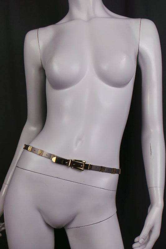 1980s Gold and Silver Cherub Metal Belt | M