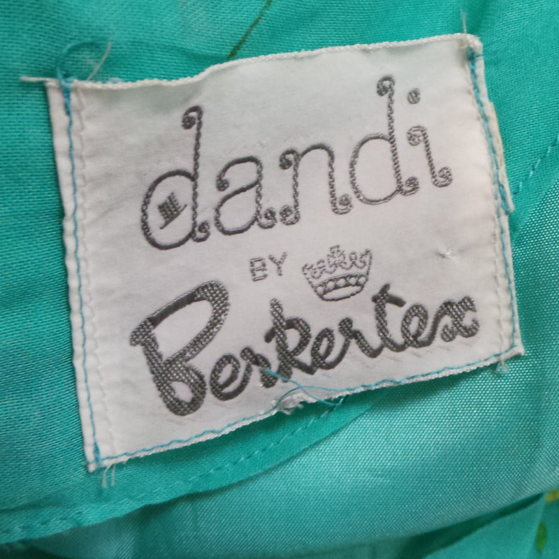1970s Green Summer Meadow Sleeveless Maxi Dress, by Dandi for Berkertex, 40in Bust