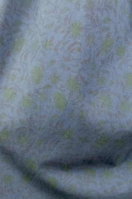 1960s Blue Indian Cotton Maxi Dress | S