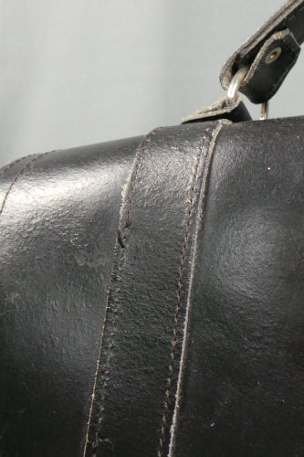 1970s Black Leather Satchel