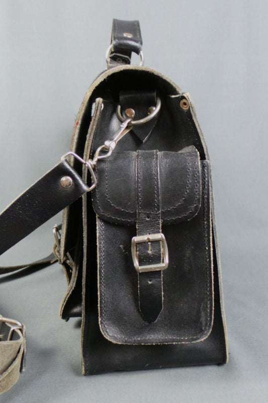 1970s Black Leather Satchel