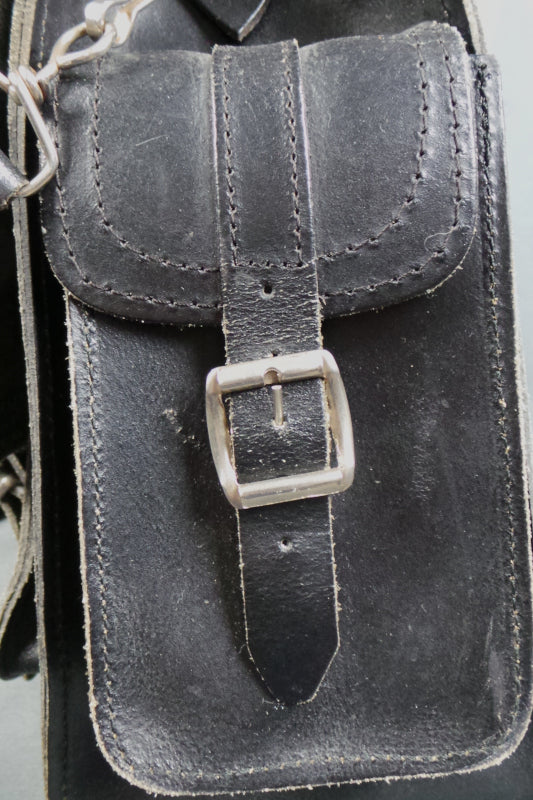 1970s Black Leather Satchel