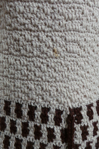 1960s Camel Knitted Drop Waist Jumper Dress | M