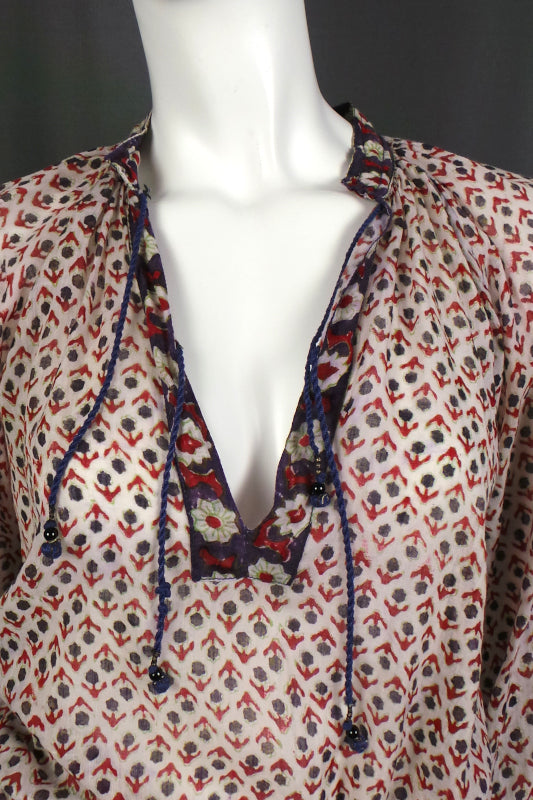 1970s Phool Red and Purple Indian Cotton Co-Ord | XS