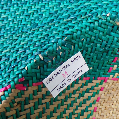 1980s Green & Pink Ribbon Wide Brim Hat