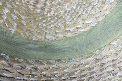 1960s Green Stitch Woven Straw Hat