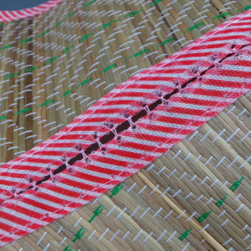 1980s Striped Pink Natural Straw Hat