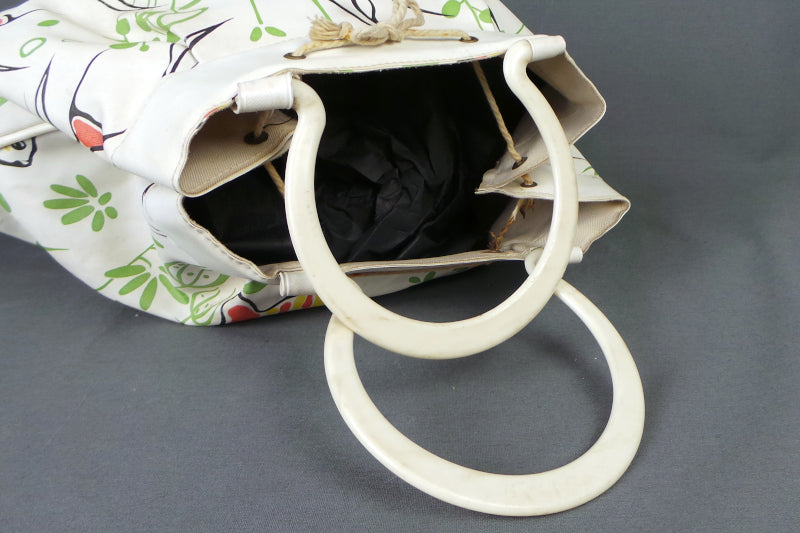 1950s White Tropical Fish Beach Bag
