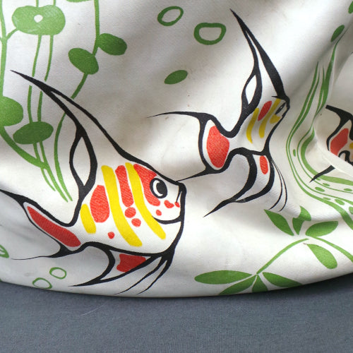 1950s White Tropical Fish Beach Bag