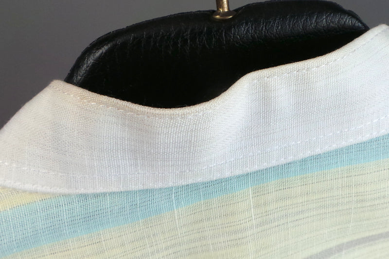 1980s Yellow Striped Zip Shirt | Gino Giusti | XL