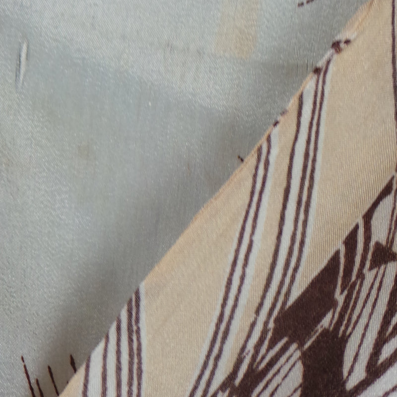 1960s Tan Flower Pocket Square