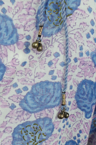 1970s Phool Purple Blue Indian Cotton Top | L