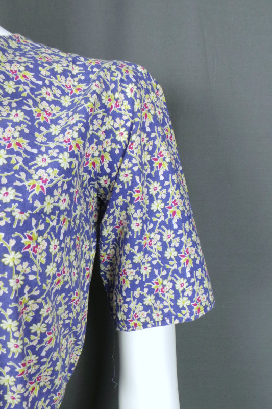 1970s Liberty Floral Print Short Sleeve Dress | M
