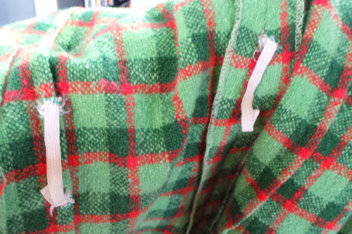 1970s Lime Green and Red Checked Wool Boucle Shirt, 36in Bust
