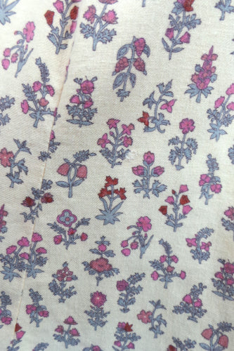 1970s Cream Floral Brushed Cotton Smock Dress | 4XL