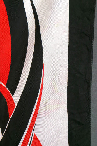 1980s Black, White and Red Swirl Scarf | Christian