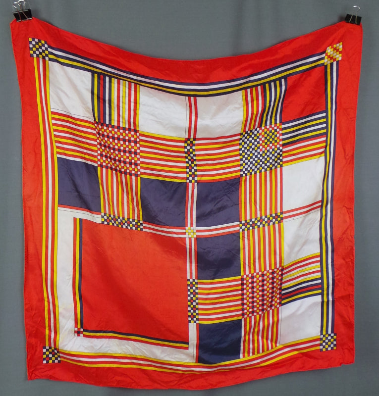 1970s Red, Purple and Yellow vintage Scarf