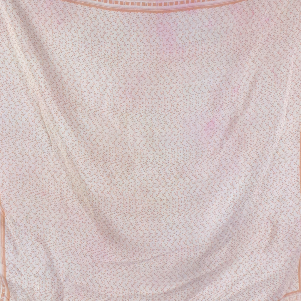 1970s Peach and Cream Delicate Silk Vintage Scarf | Jaeger