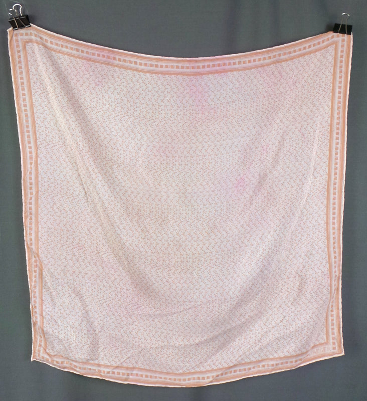1970s Peach and Cream Delicate Silk Vintage Scarf | Jaeger