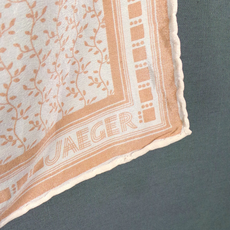 1970s Peach and Cream Delicate Silk Scarf | Jaeger