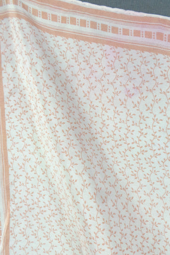 1970s Peach and Cream Delicate Silk Scarf | Jaeger