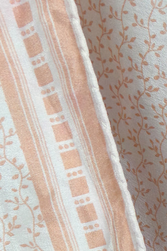 1970s Peach and Cream Delicate Silk Scarf | Jaeger